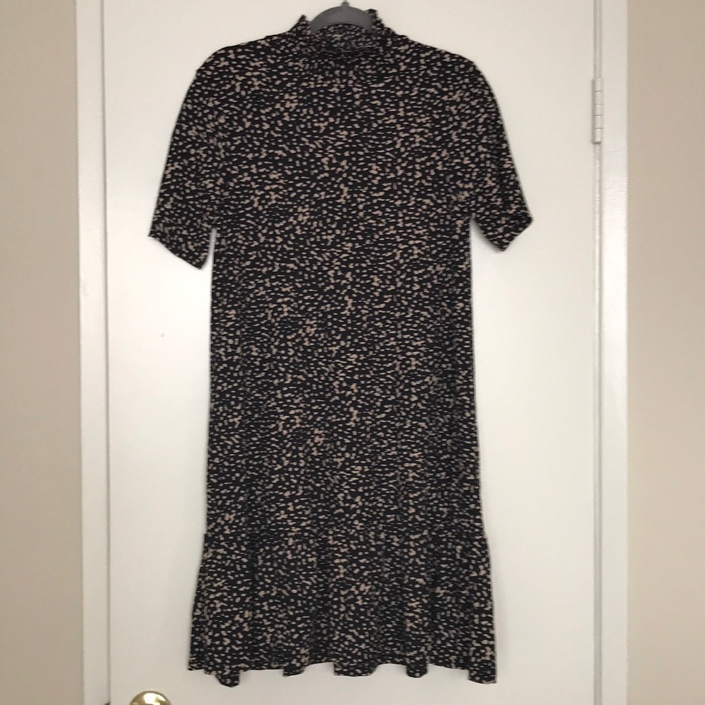 Zara black/tan spotted dress